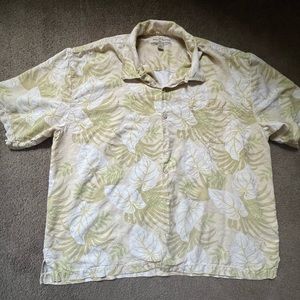 Tommy Bahama 100% Silk Tropical Floral Button Down Shirt Size XXL